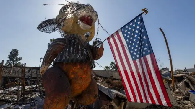 Последствия пожара в Калифорнии