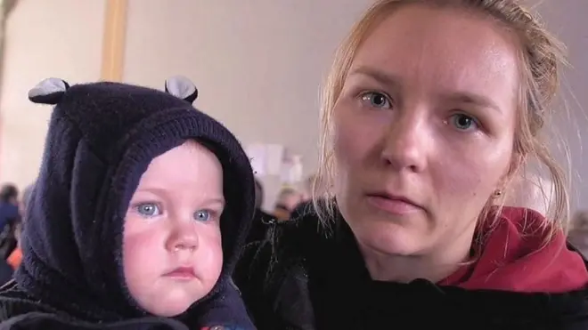 Žena i dete na granici