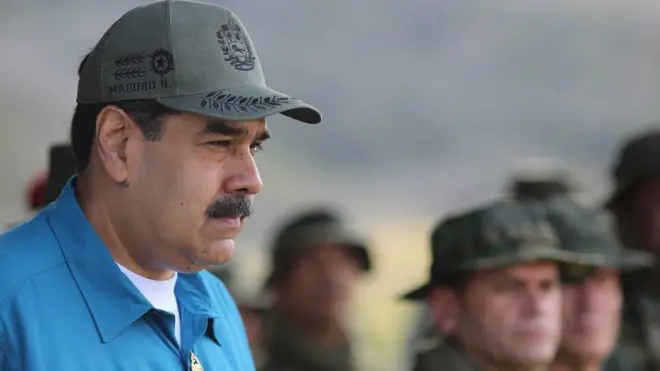 Presiden Venezuela, Nicolas Maduro, bertemu dengan militer, 3 Februari 2019.