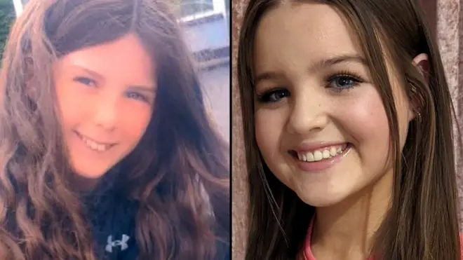 Uma imagem composta de duas alunas que perderam a vida ao serem atingidas