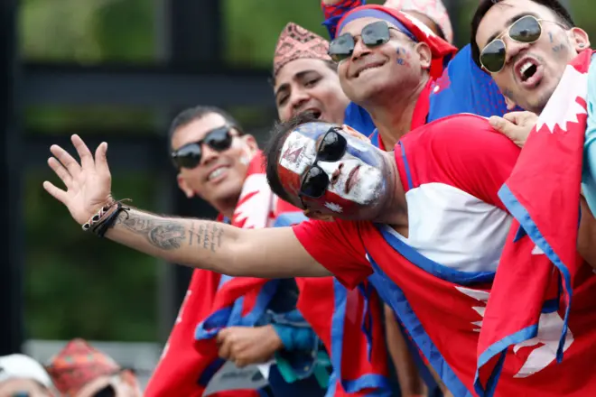 श्रीलङ्कामा नेपाली क्रिकेट समर्थकहरू 