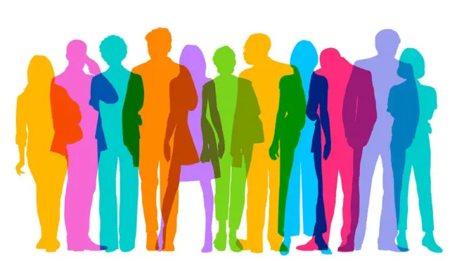 Dibujo de contorno de personas.