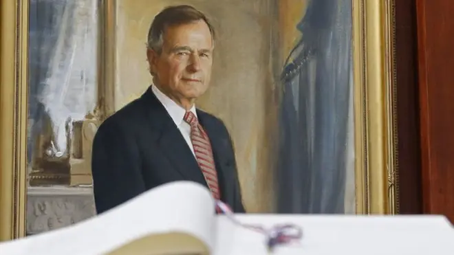 老布什在卸任后随即访台，当年在台湾造成轰动。