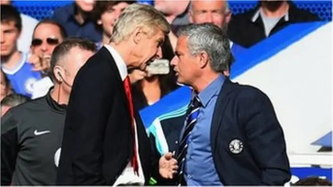 Akọnimọọgba Arsenal nigba kan ri Arsene Wenger kọ lu akọnimọọgba Chelsea nigba kan ri Jose Mourinho