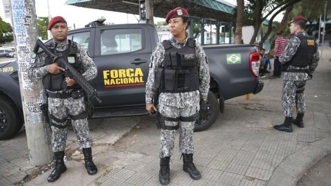 Força Nacional policia as ruas de Fortaleza durante onda de ataques em janeiro de 2019