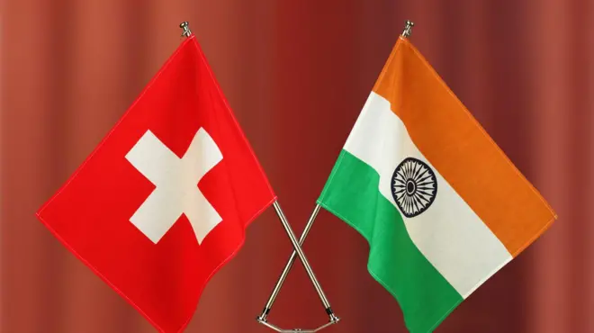 भारत और स्विट्ज़रलैंड के झंडे