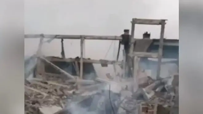 هذه صورة نشرها الجيش الأوكراني للمنطقة التي ضربها الصاروخ، كما ادعى.