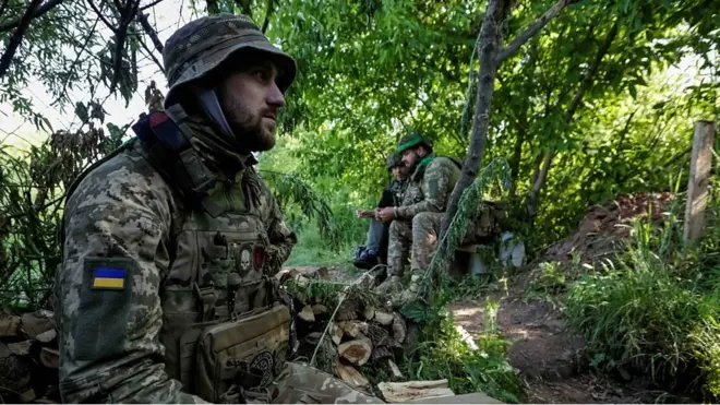 頓涅茨克前線的烏克蘭士兵