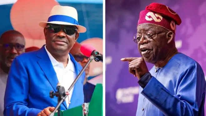 Nyesom Wike and Bola Tinubu