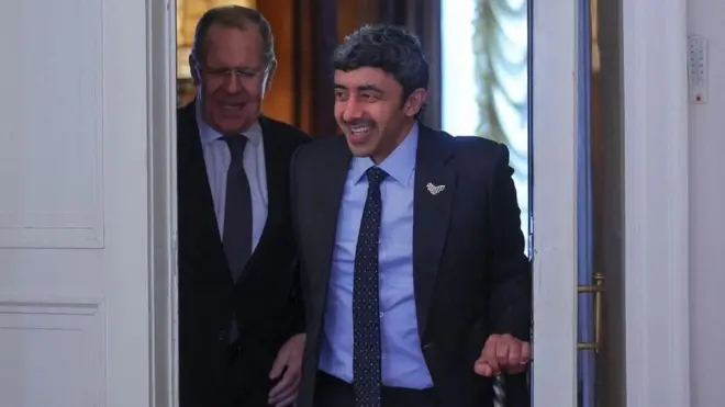Sheekh Cabdullah bin Zayed Al Nahyan iyo Sergei Lavrov