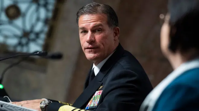 Đô đốc John Aquilino trình bày trước Thượng viện hôm 23/3/2021