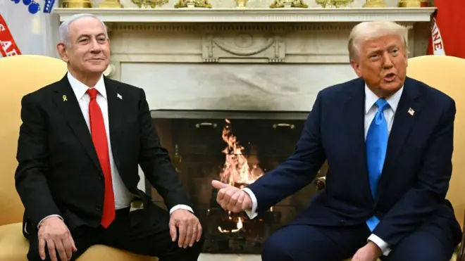 Benjamin Netanyahu junto a Donald Trump en la Casa Blanca el 4 de febrero de 2025.
