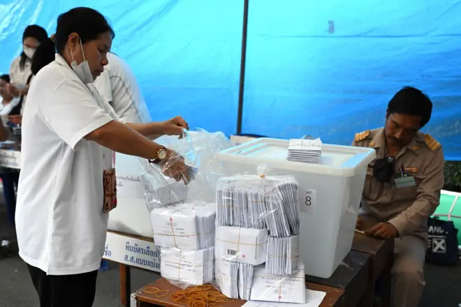 บัตรเลือกตั้งล่วงหน้าในวันที่ 1 ก.พ. จะถูกส่งไปยังที่บริษัท ไปรษณีย์ไทย จำกัด เพื่อคัดแยกแล้วส่งไปยังเขตเลือกตั้งตามภูมิลำเนาแท้จริงของผู้มีสิทธิเลือกตั้ง เพื่อนับคะแนนพร้อมกับวันจริง 8 ก.พ. ต่อไป