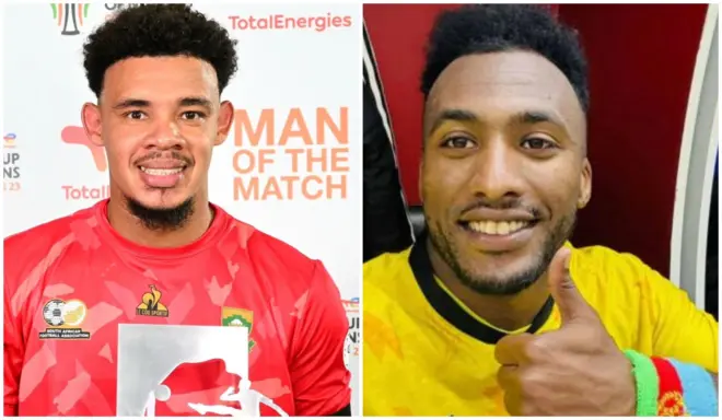 ኣብ ቅድመ መጻረዩ ኣብ ክልተ እግሪ ሰለስተ ሸቶታት ብምምዝጋብ ዝደመቐ ኤርትራዊ ዓሊ ሴሌማን [የማነይ] ሓላዊ ልዳት ሃገራት ጋንታ ደቡብ ኣፍሪቃ ሮንወይ ዊልያምስ [ጸጋማይ]