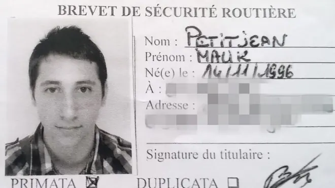 Abdel Malik Petitjean, as he appeared on his driver's licence