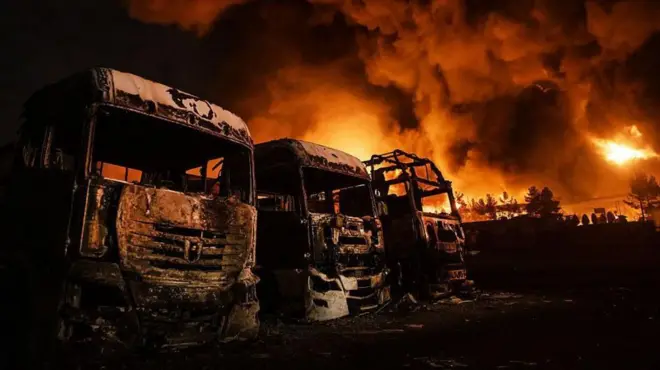 तेहरानमधील तेल साठ्यांवर हवाई हल्ले झाले आहेत.