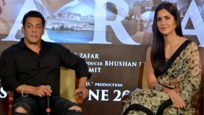 سلمان خان له کترینه کیف سره یو ځای د خپل شریک فلم 'بهارت' تبلیغاتي کمپاین پر مهال