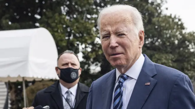 Joe Biden told reporters Russia was looking for an "excuse" for invasion