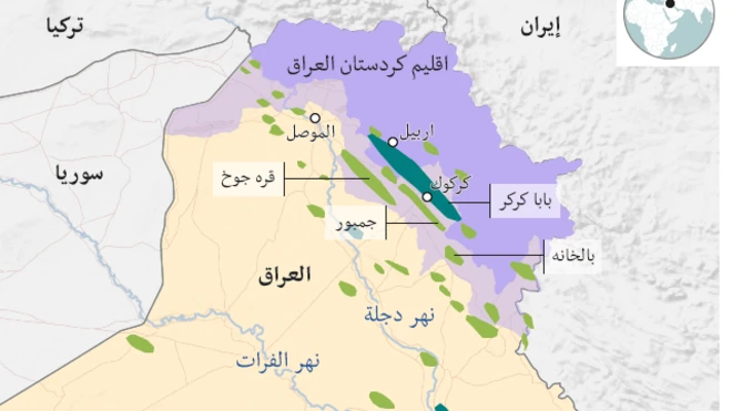 يتركز النفط في في محافظة كركوك في حقل بابا كركر او كركوك