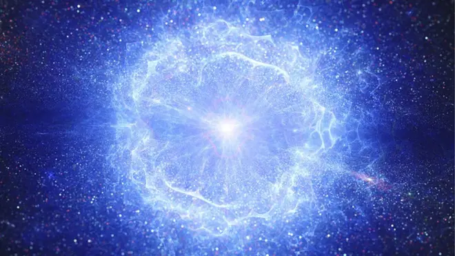 Artwork: shortly after the Big Bang which created the Universe, matter and antimatter existed in equal amounts