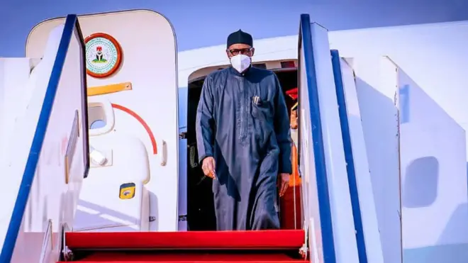 Muhammadu Buhari dey comot plane