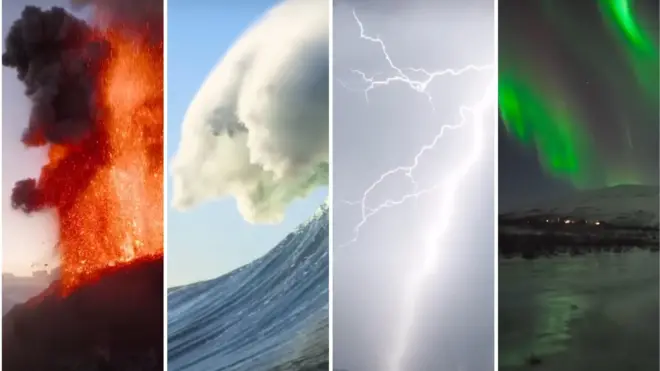 Мегаволны, взрывоопасные вулканы, гигантские молнии, северное сияние