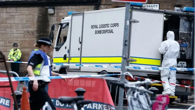 Bomb disposal experts carried out a controlled explosion following the Glasgow discovery