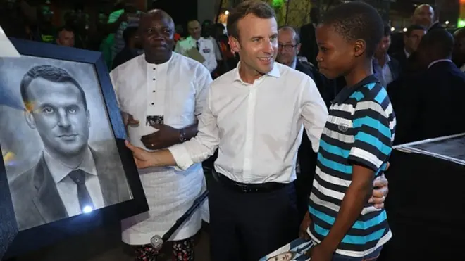 President Macron dey on a two-day visit to Nigeria