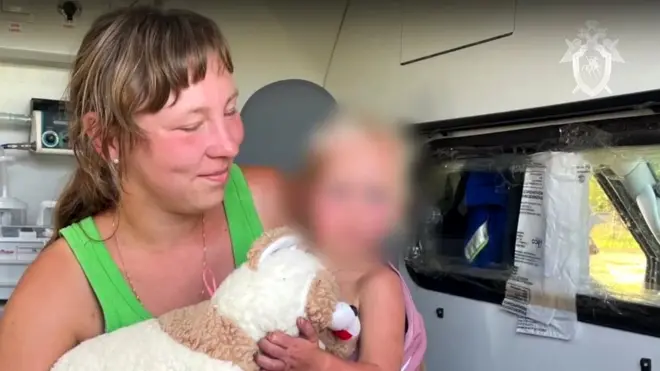 After she was found the little girl was immediately given a hug by her mum