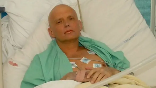 Alexander Litvinenko pictured in hospital after being poisoned