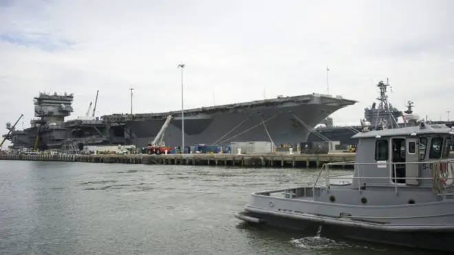 USS Enterprise at pier in Norfolk, Virginia