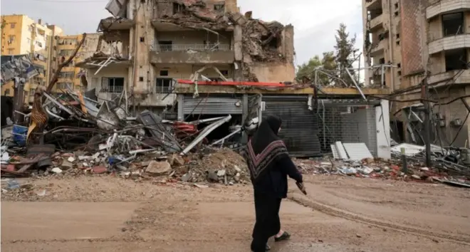 इसराइली हमले के बाद लेबनान का एक इलाक़ा