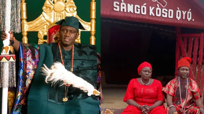Aworan Alaayin Oyo, Ọba Akeem Owoade ati ile Sango ni Koso l'Oyo