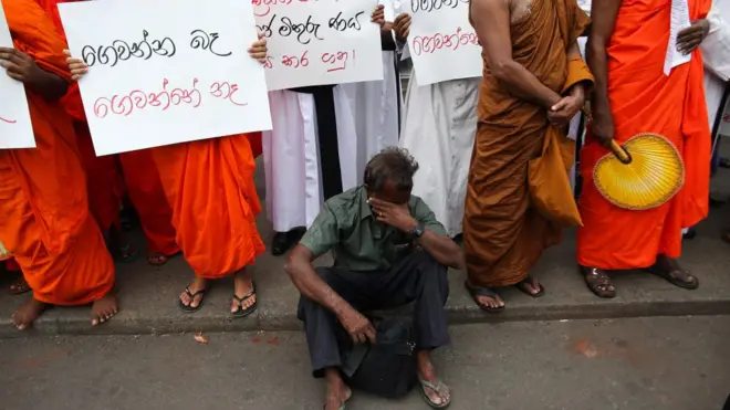 Sri Lankan civil organizations including religious priests protested against the government's increased electricity bill in Colombo on September 20, 2022