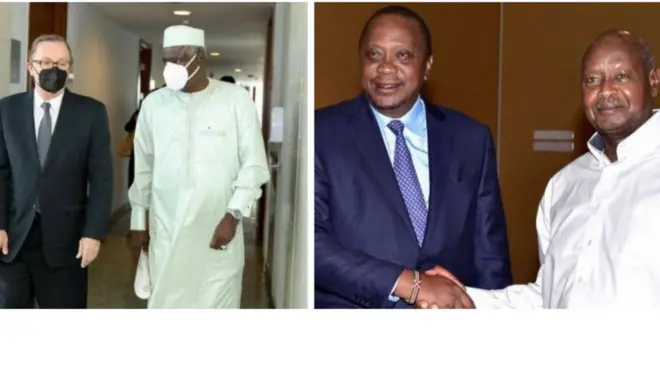 Jeefrii Feeltiman, Muusaa Faakii Mahamat, Uhuuruu Keeniyataa fi Yuwerii Museeveenii, [bitaa gara mirgaatti]