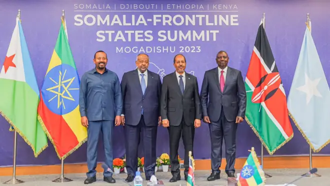 ጠቅላይ ሚኒስትር ዐቢይ፣ ፕሬዝዳንት ጊሌ፣ ፕሬዝዳንት ሐሰን እና ፕሬዝዳንት ሩቶ 