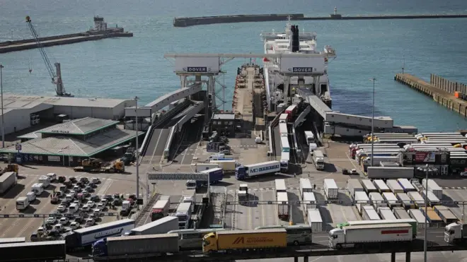 如果一辆来自非欧盟国家的货车运抵多佛尔（Dover），即便不需要任何检查，它可能仍要耽搁60至90分钟。