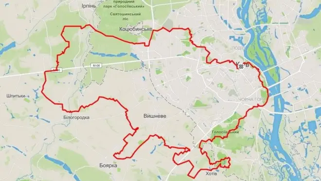 Велодистанція в 130 км у формі карти України