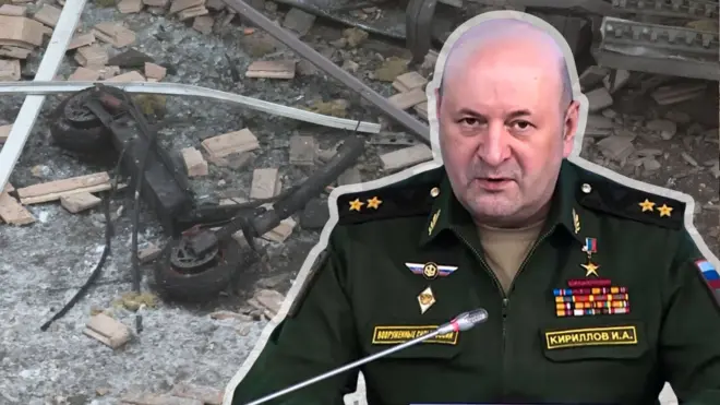 被烏克蘭策劃暗殺的俄羅斯核防護部隊司令伊戈爾·基里洛夫(Igor Kirillov),以及案中被指暗藏炸彈的電動滑板車。