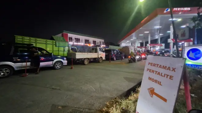 SPBU di Palembang, Sumsel, Kamis (9/7/2026) malam.
