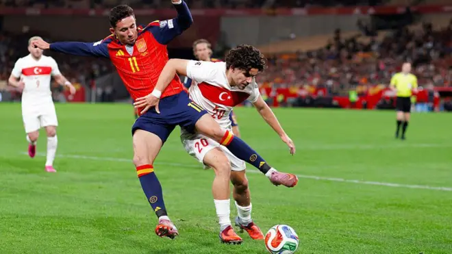 Türkiye İspanya maçından bir kare.