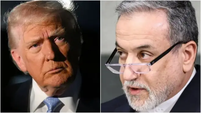 अमेरिकेचे राष्ट्राध्यक्ष डोनाल्ड ट्रम्प आणि इराणचे परराष्ट्र मंत्री अब्बास अराघची