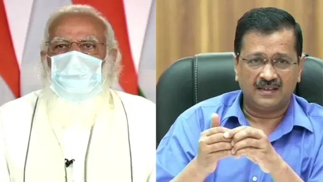 ముఖ్యమంత్రల సమావేశంలో ప్రధాని మోదీ, దిల్లీ సీఎం కేజ్రీవాల్