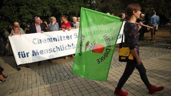 Protesters in Chemnitz