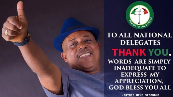 Uche Secondus na di first national leader wey di opposition PDP elect after dem lose election for 2015