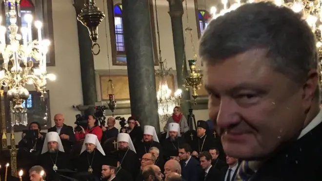 Петро Порошенко у головному храмі Вселенського патріархата під час підписання томоса про автокефалію ПЦУ