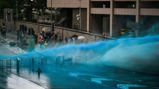 Blue water cannon