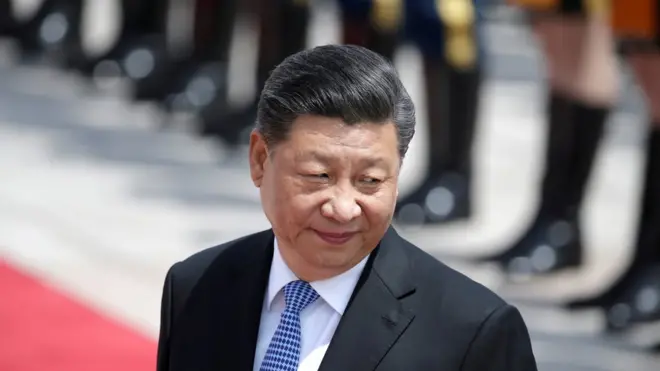 Xi Jinping pictured in Beijing in 2019. The Chinese president was seen in Tibet this week on a rare visit