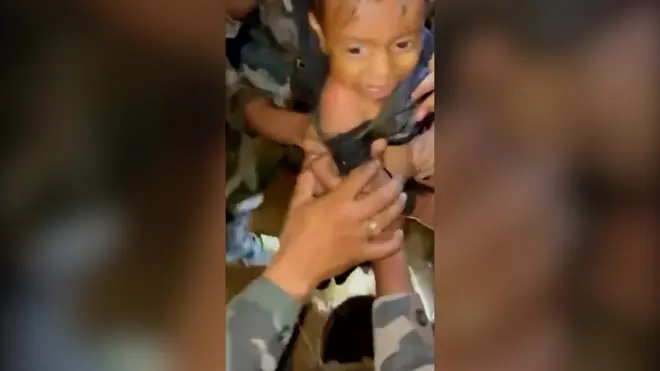 toddler is rescued from a well