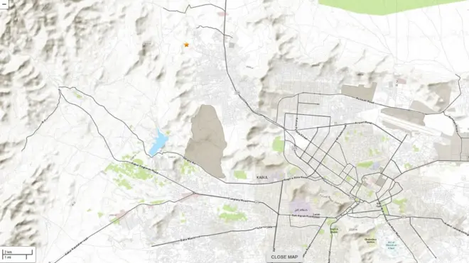 مرکز این زلزله در حومه شهر کابل در کوه‌های پغمان ثبت شده است